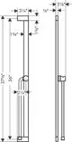 Brausestange aus Metall mit verstellbarem Handbrausehalter und flexiblem Schlauch. Die Oberfläche ist in glänzendem Chrom gehalten. Hansgrohe-Produkt mit verschiedenen Maßen für Installation.